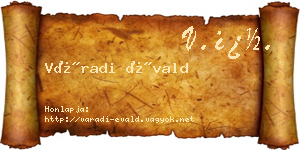 Váradi Évald névjegykártya